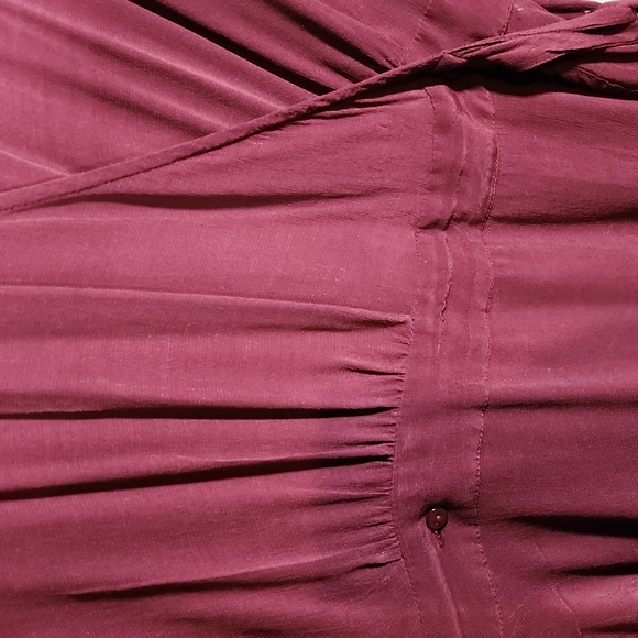 Lucky Brand Burgundy Wrap Dress Size L - Picture 3 of 5